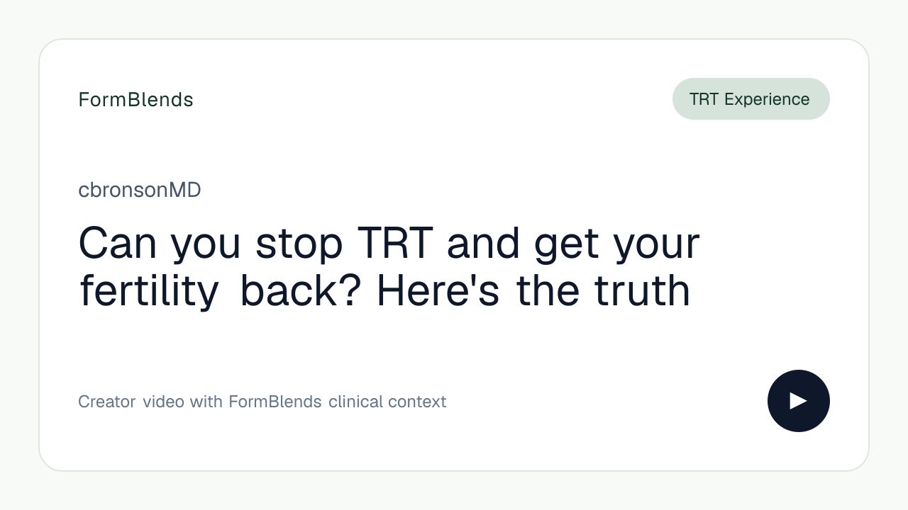 Can you stop TRT and get your fertility back? Here's the truth