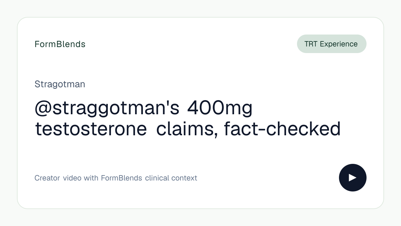 @straggotman's 400mg testosterone claims, fact-checked