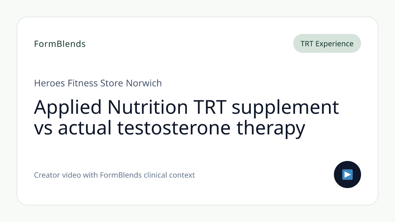 Applied Nutrition TRT supplement vs actual testosterone therapy