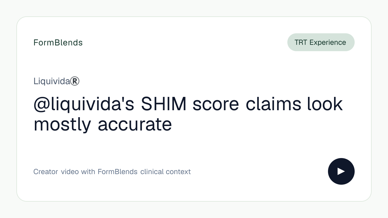 @liquivida's SHIM score claims look mostly accurate