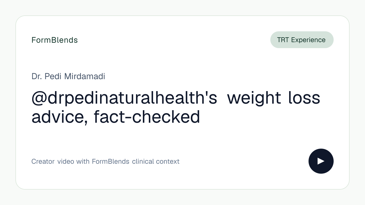@drpedinaturalhealth's weight loss advice, fact-checked