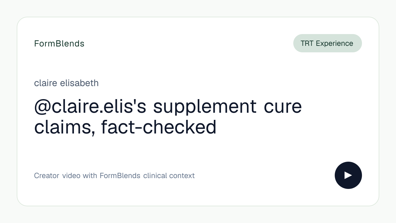 @claire.elis's supplement cure claims, fact-checked