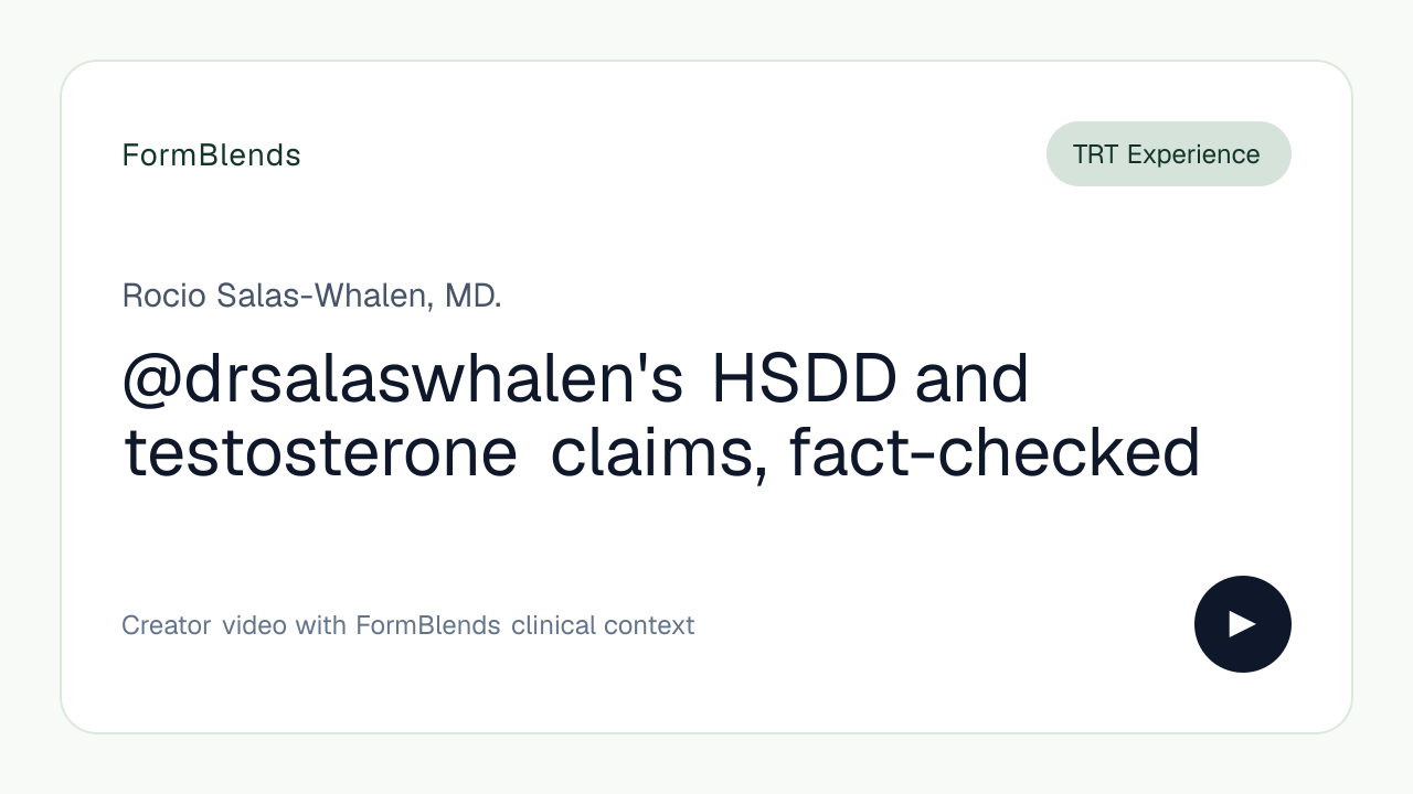 @drsalaswhalen's HSDD and testosterone claims, fact-checked