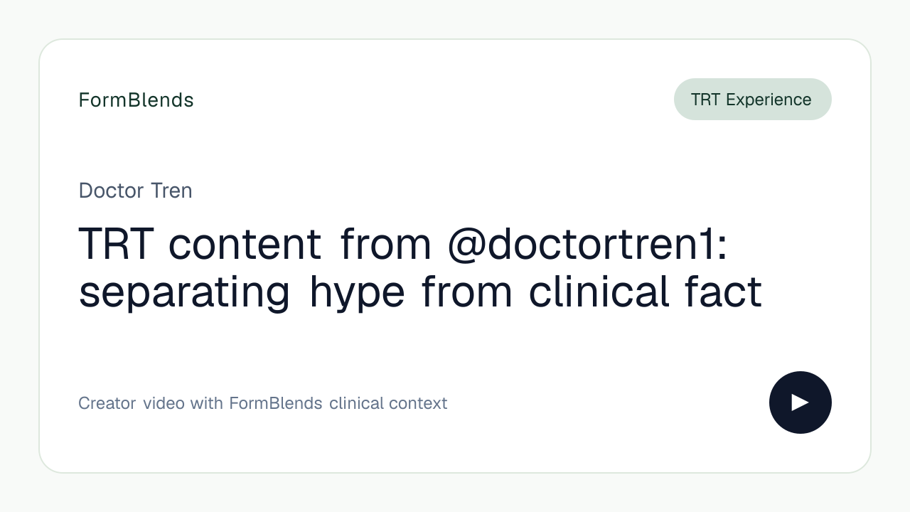 TRT content from @doctortren1: separating hype from clinical fact