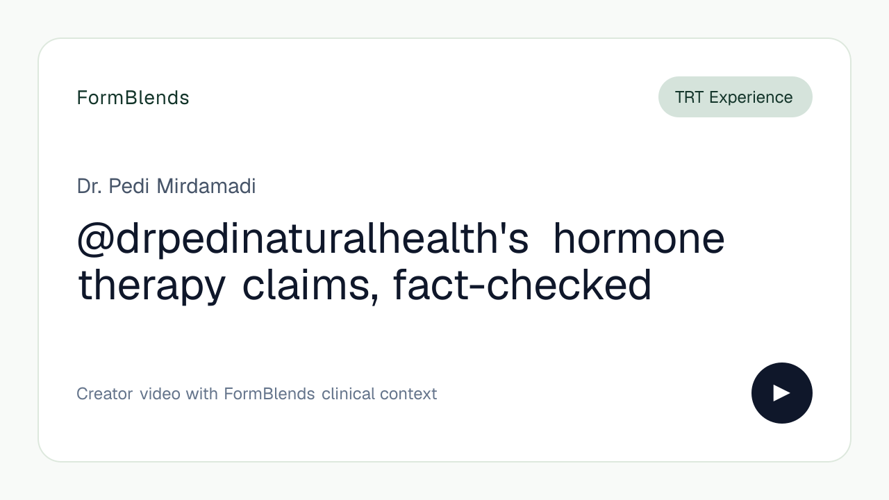 @drpedinaturalhealth's hormone therapy claims, fact-checked