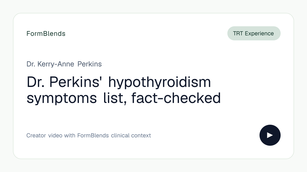 Dr. Perkins' hypothyroidism symptoms list, fact-checked