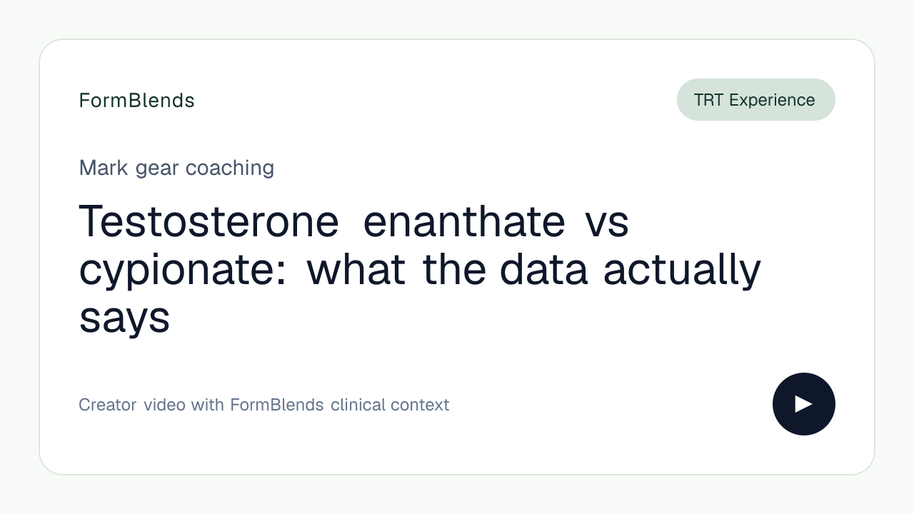 Testosterone enanthate vs cypionate: what the data actually says