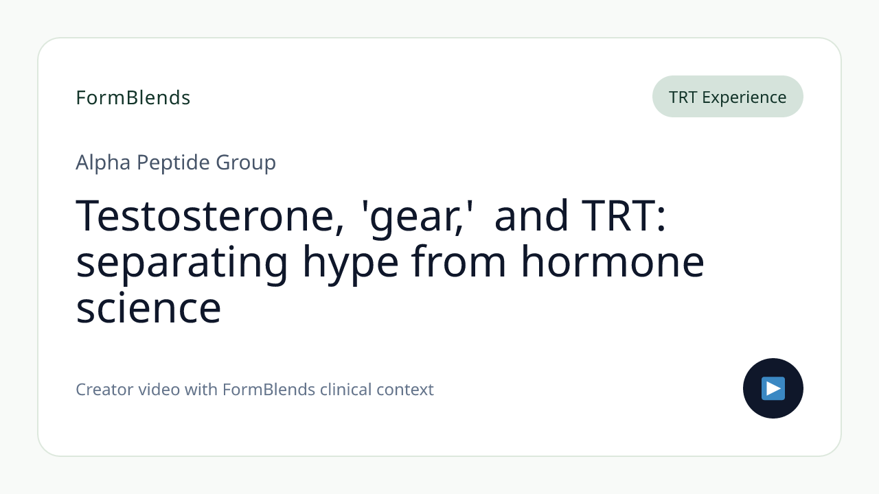 Testosterone, 'gear,' and TRT: separating hype from hormone science