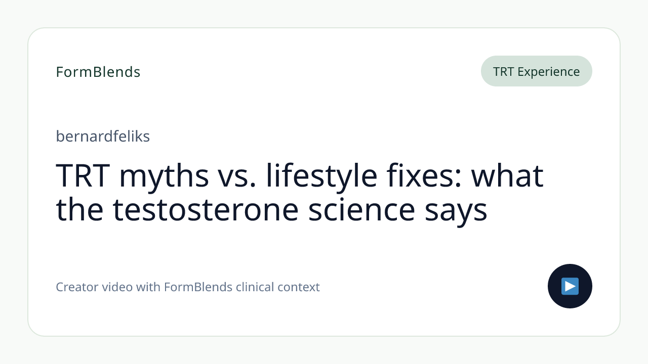 TRT myths vs. lifestyle fixes: what the testosterone science says