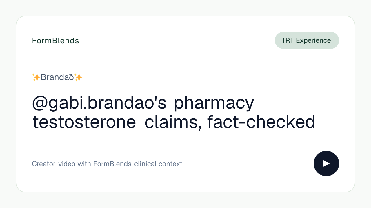 @gabi.brandao's pharmacy testosterone claims, fact-checked