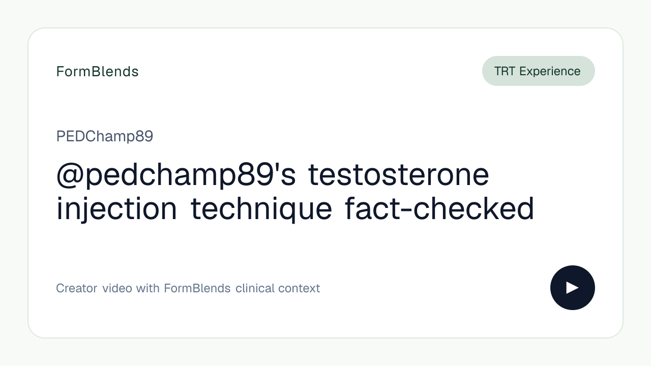 @pedchamp89's testosterone injection technique fact-checked