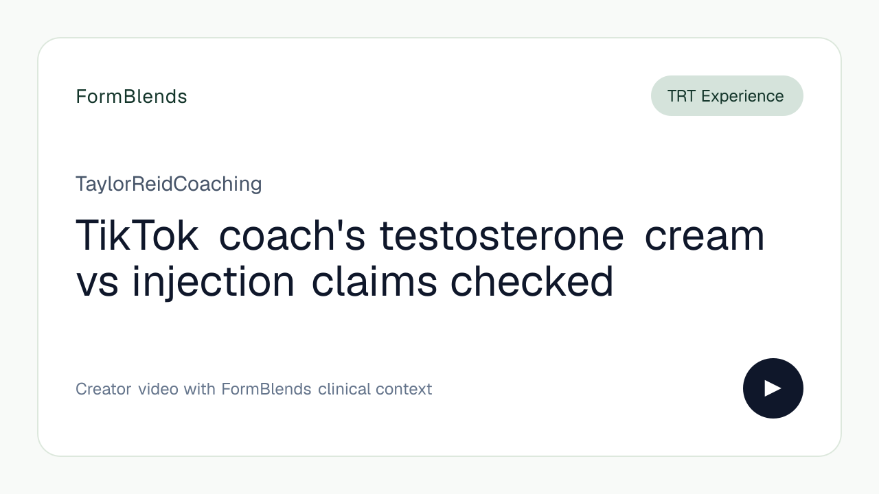 TikTok coach's testosterone cream vs injection claims checked
