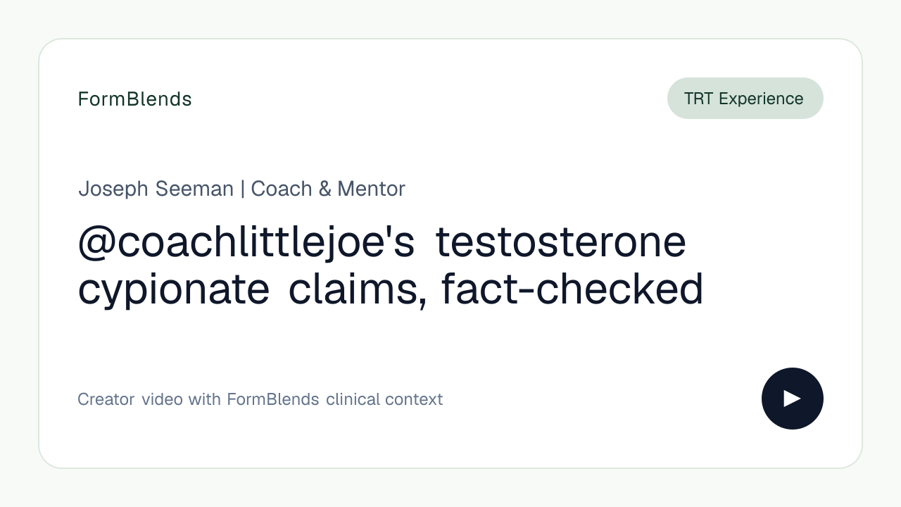 @coachlittlejoe's testosterone cypionate claims, fact-checked