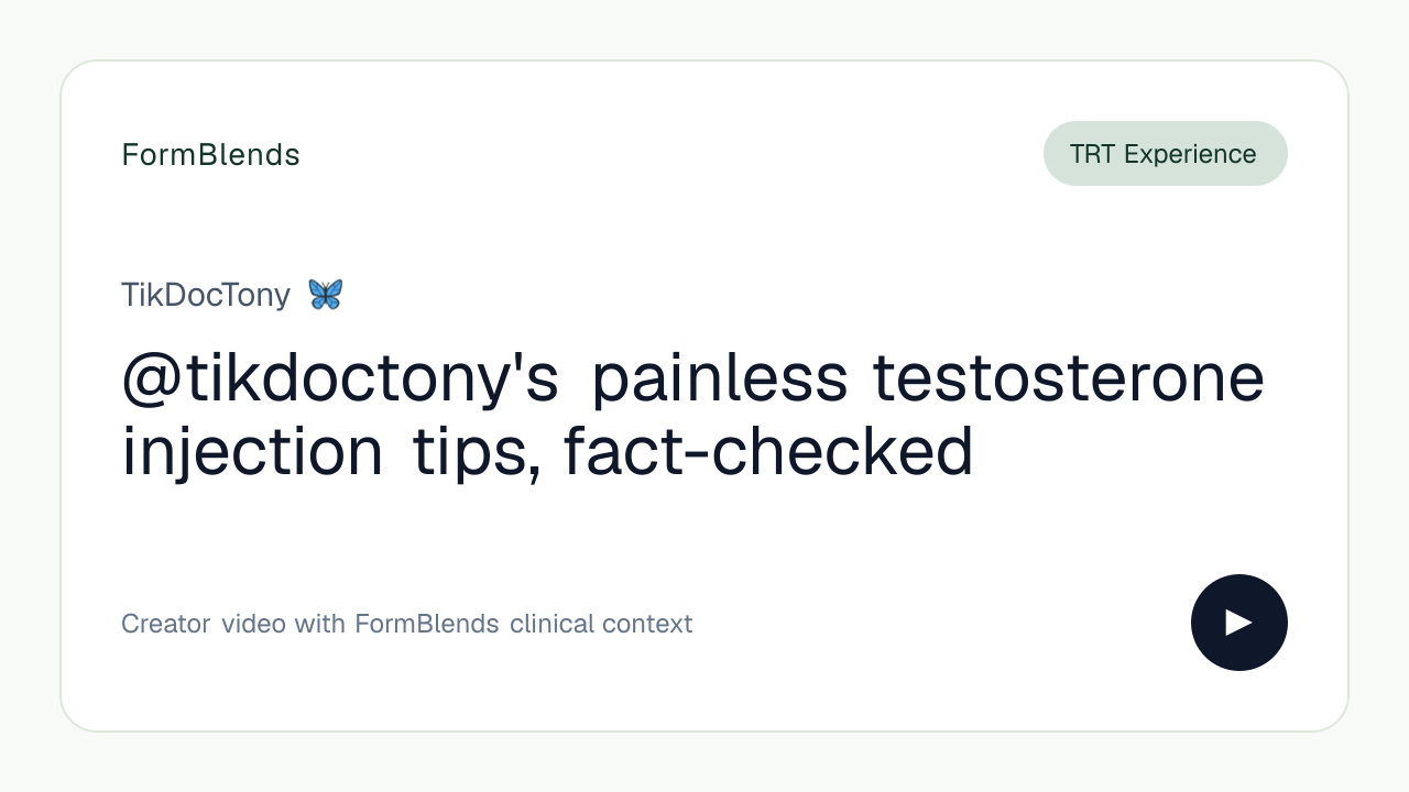 @tikdoctony's painless testosterone injection tips, fact-checked