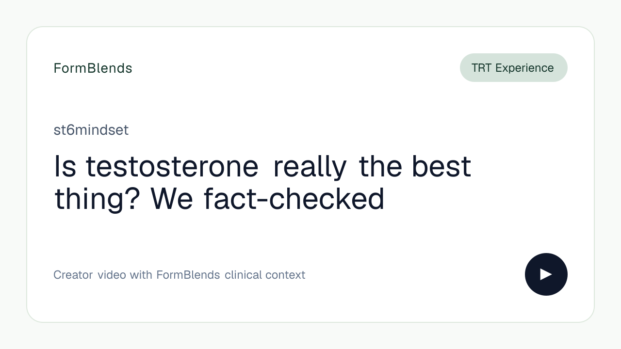 Is testosterone really the best thing? We fact-checked