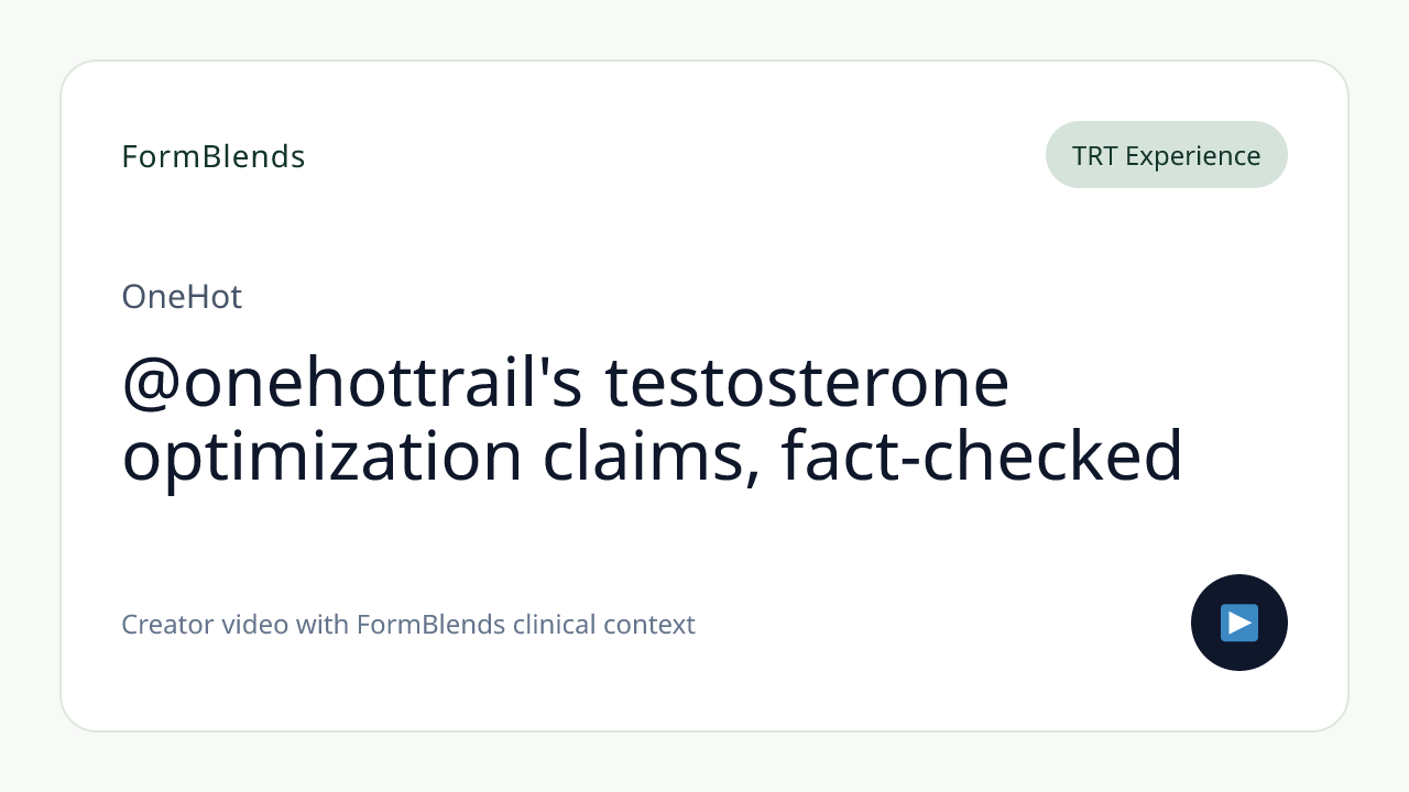 @onehottrail's testosterone optimization claims, fact-checked