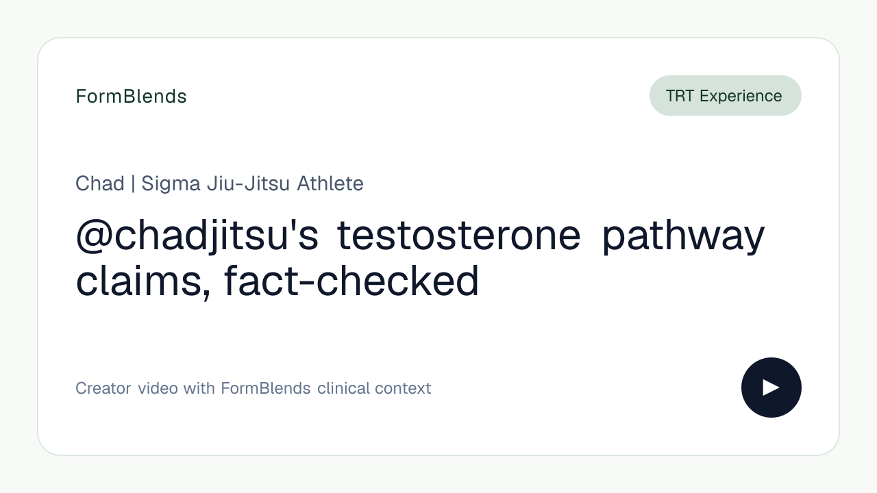 @chadjitsu's testosterone pathway claims, fact-checked