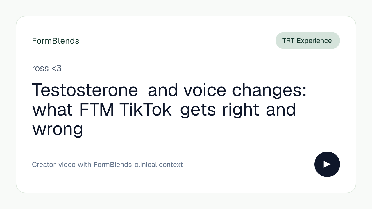 Testosterone and voice changes: what FTM TikTok gets right and wrong