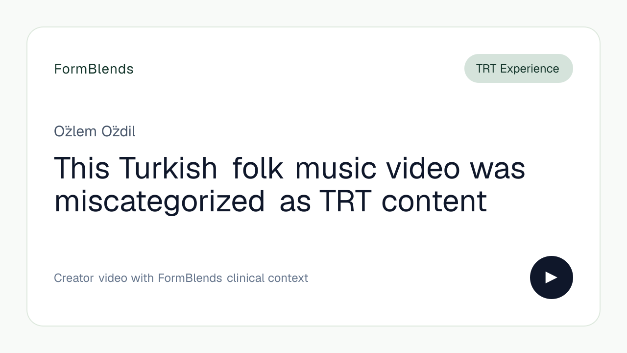 This Turkish folk music video was miscategorized as TRT content