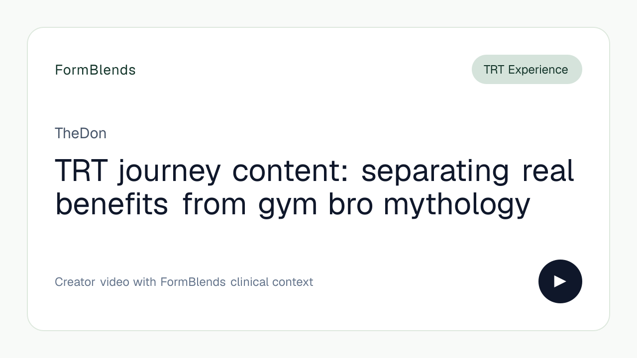 TRT journey content: separating real benefits from gym bro mythology