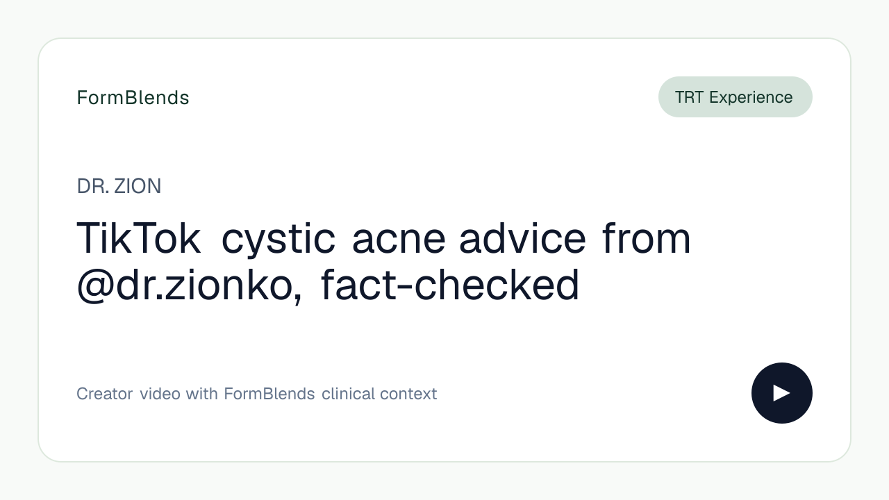 TikTok cystic acne advice from @dr.zionko, fact-checked