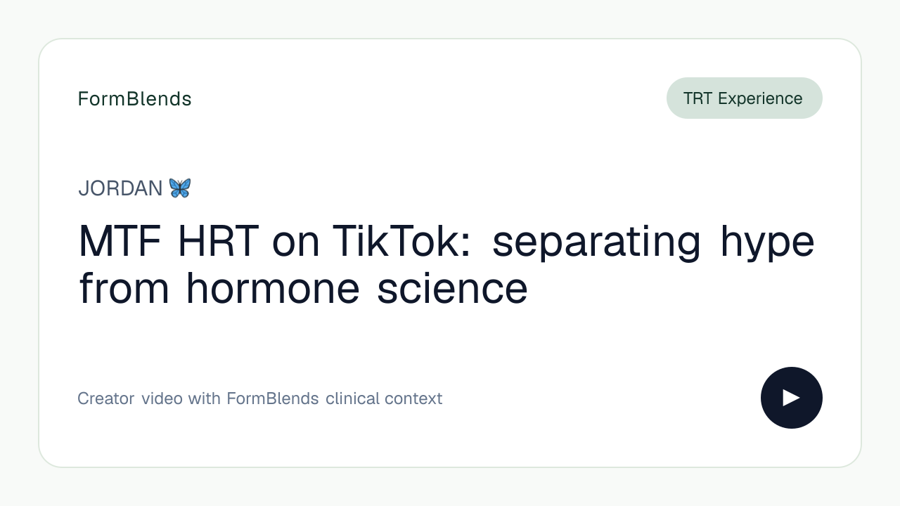 MTF HRT on TikTok: separating hype from hormone science