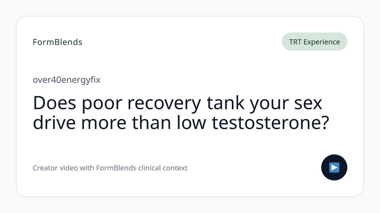 Does poor recovery tank your sex drive more than low testosterone?