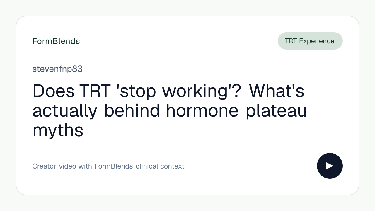 Does TRT 'stop working'? What's actually behind hormone plateau myths