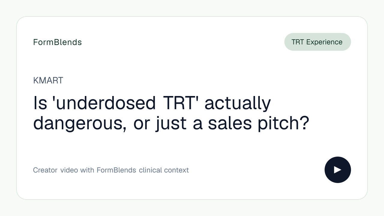 Is 'underdosed TRT' actually dangerous, or just a sales pitch?