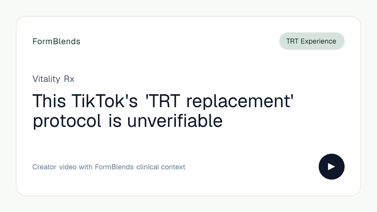 This TikTok's 'TRT replacement' protocol is unverifiable