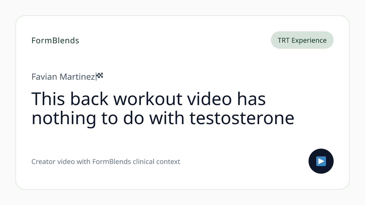 This back workout video has nothing to do with testosterone