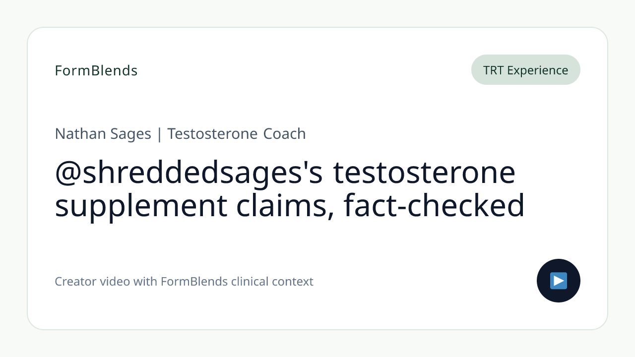 @shreddedsages's testosterone supplement claims, fact-checked