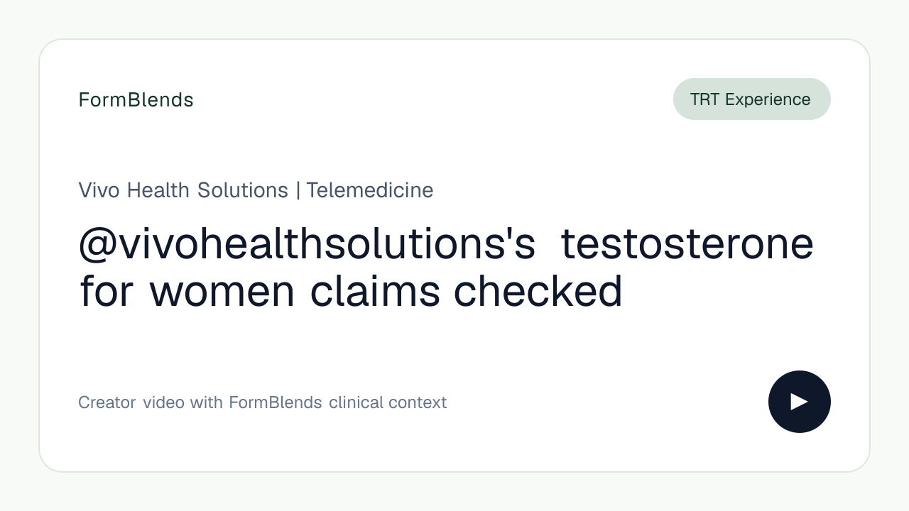 @vivohealthsolutions's testosterone for women claims checked