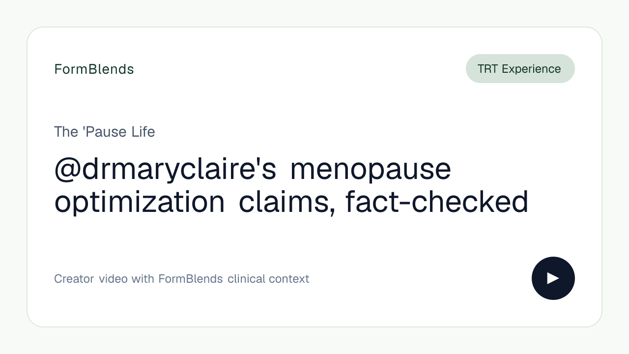 @drmaryclaire's menopause optimization claims, fact-checked