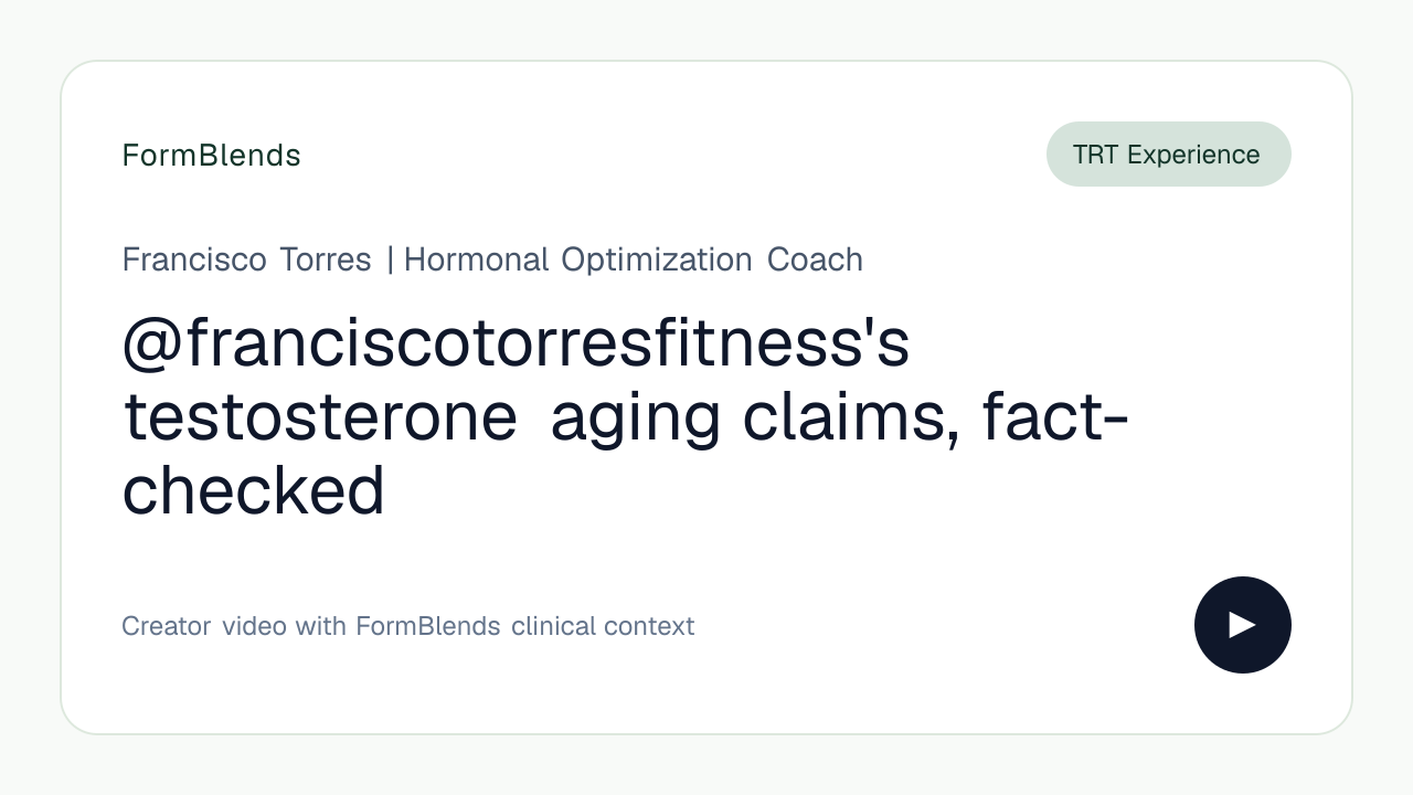 @franciscotorresfitness's testosterone aging claims, fact-checked