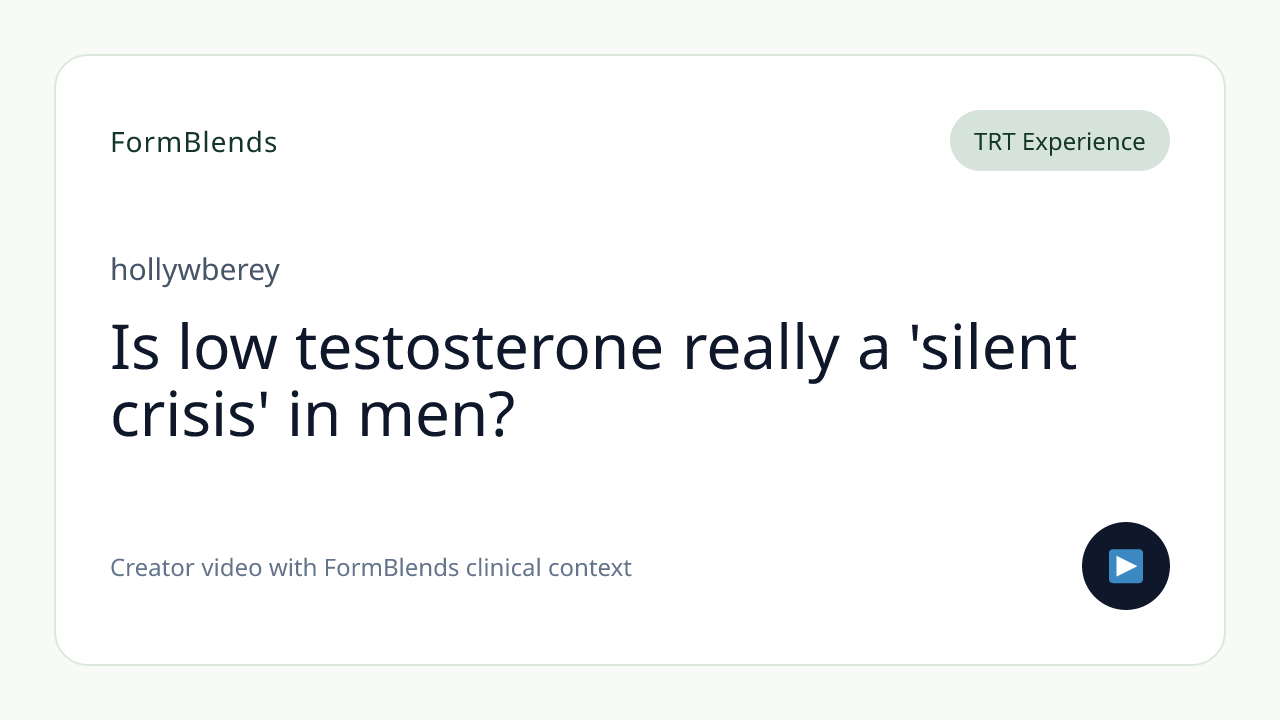 Is low testosterone really a 'silent crisis' in men?