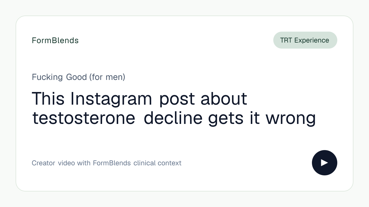 This Instagram post about testosterone decline gets it wrong