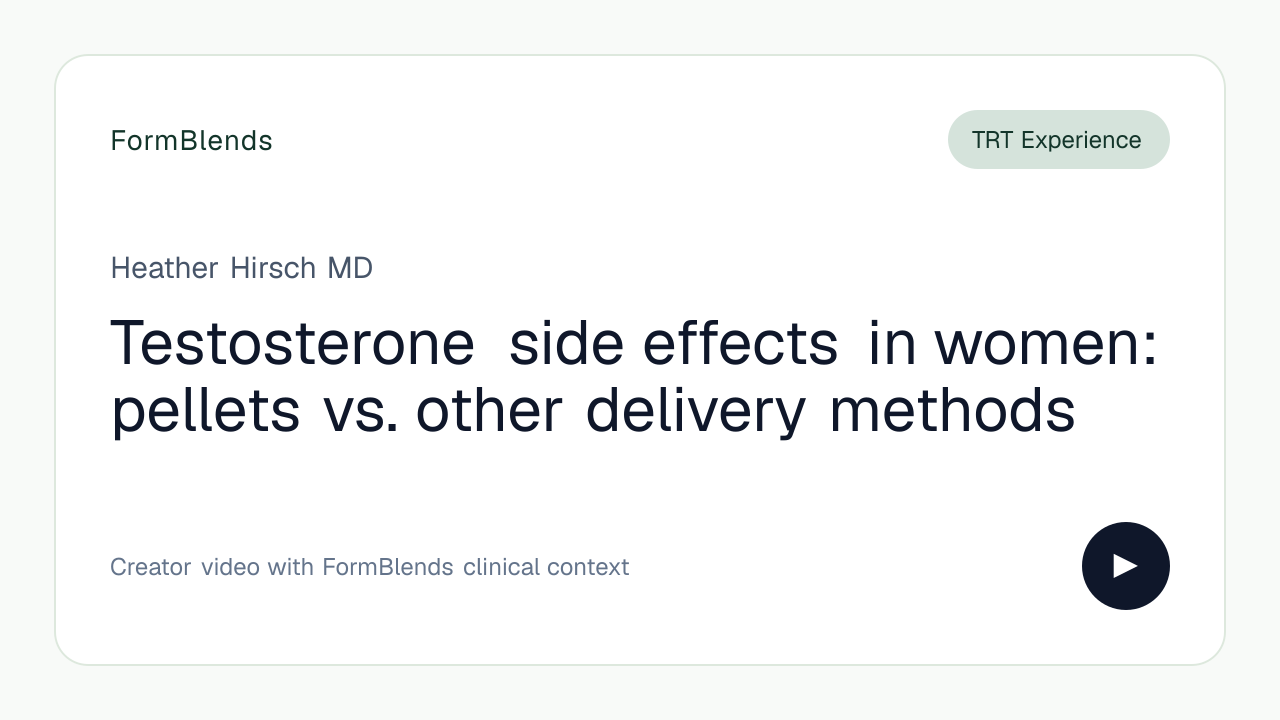 Testosterone side effects in women: pellets vs. other delivery methods