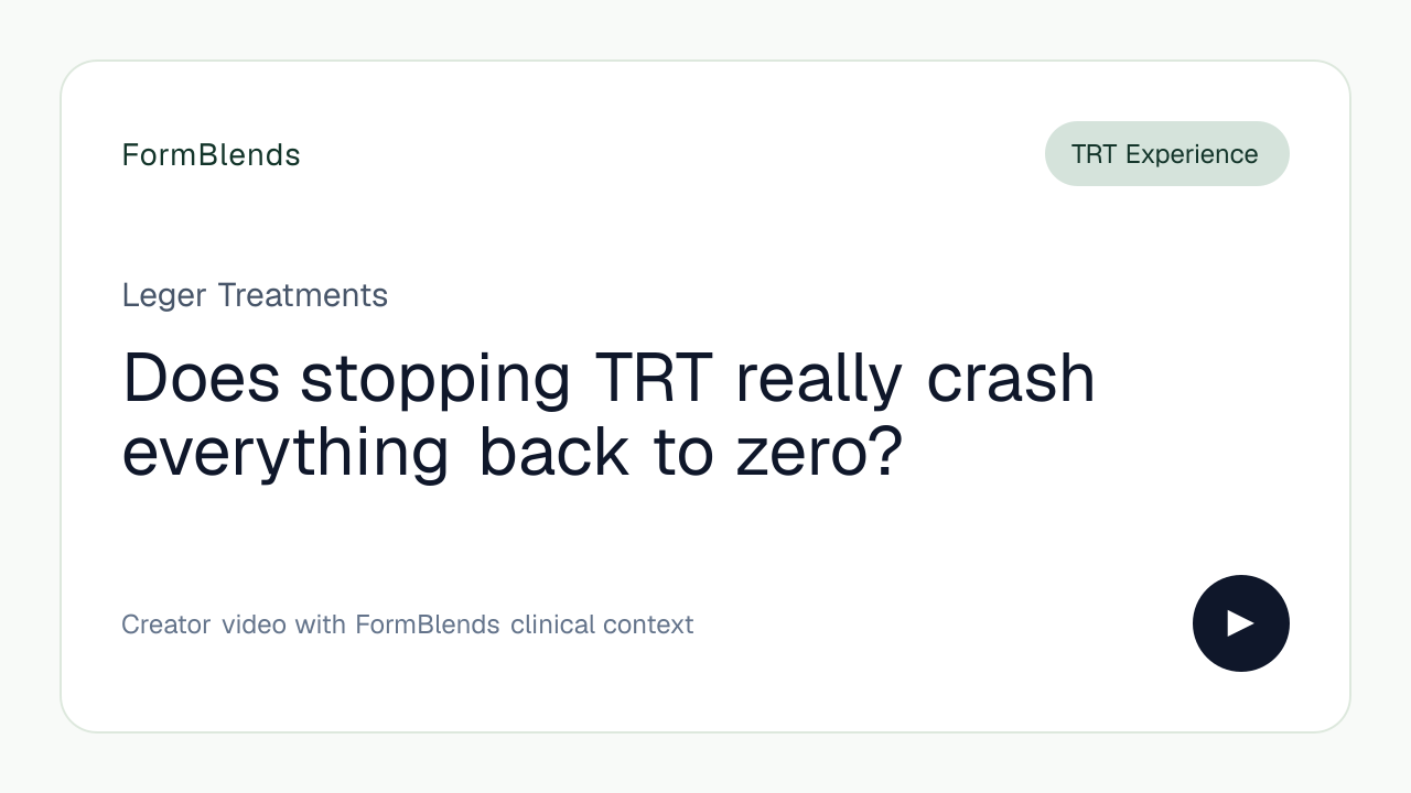 Does stopping TRT really crash everything back to zero?
