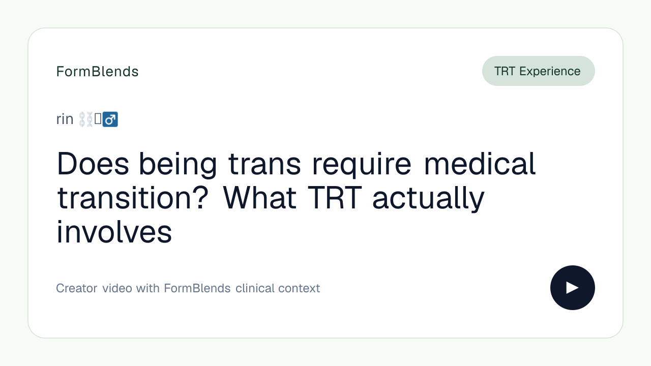 Does being trans require medical transition? What TRT actually involves