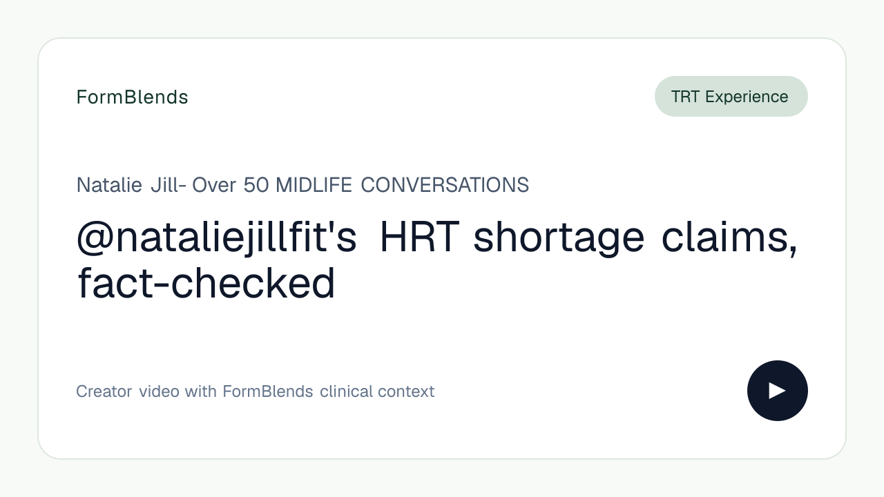 @nataliejillfit's HRT shortage claims, fact-checked