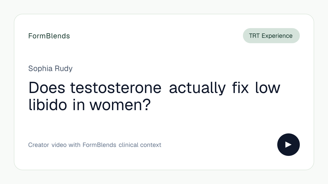 Does testosterone actually fix low libido in women?