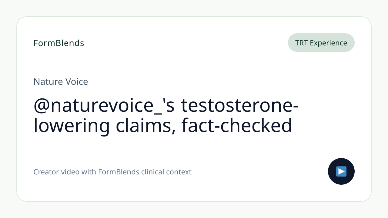 @naturevoice_'s testosterone-lowering claims, fact-checked