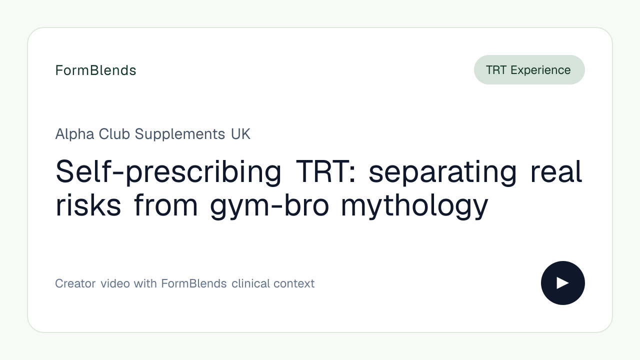 Self-prescribing TRT: separating real risks from gym-bro mythology