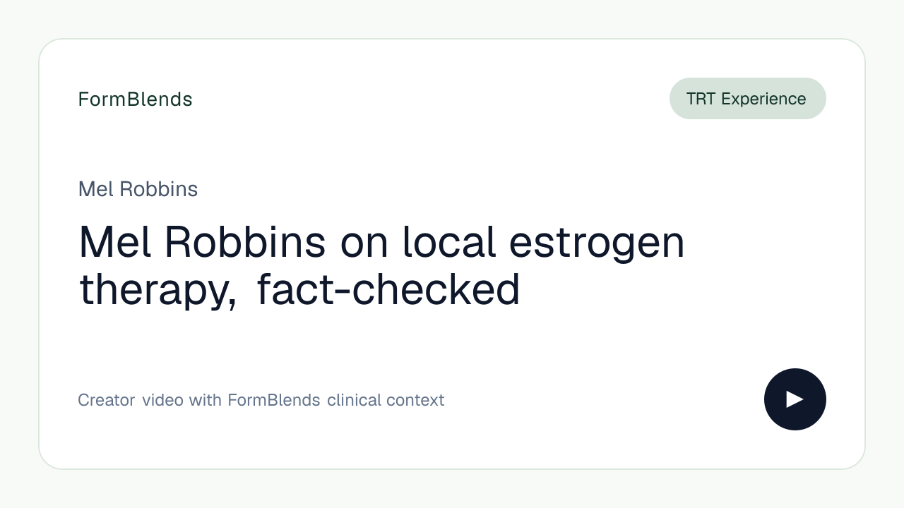 Mel Robbins on local estrogen therapy, fact-checked