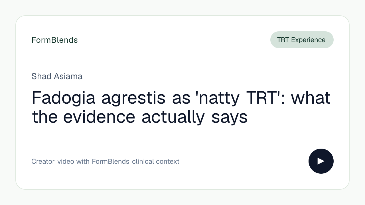 Fadogia agrestis as 'natty TRT': what the evidence actually says