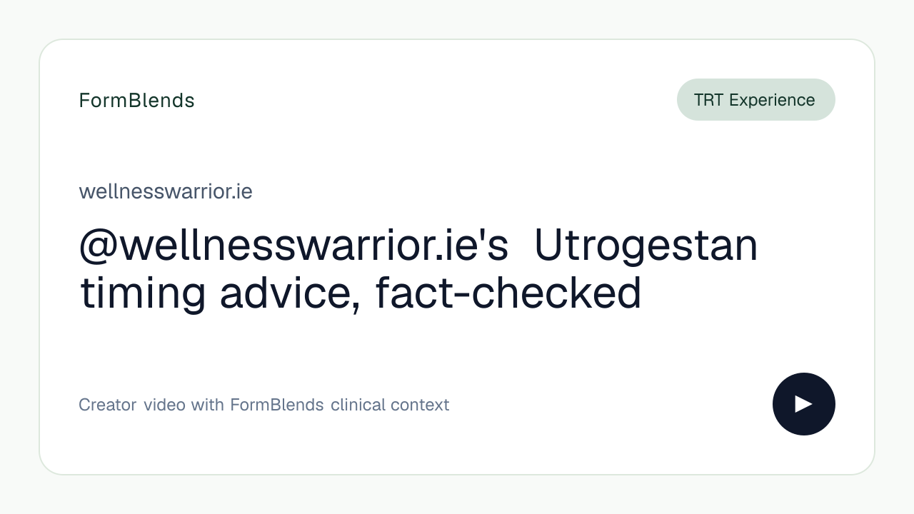 @wellnesswarrior.ie's Utrogestan timing advice, fact-checked