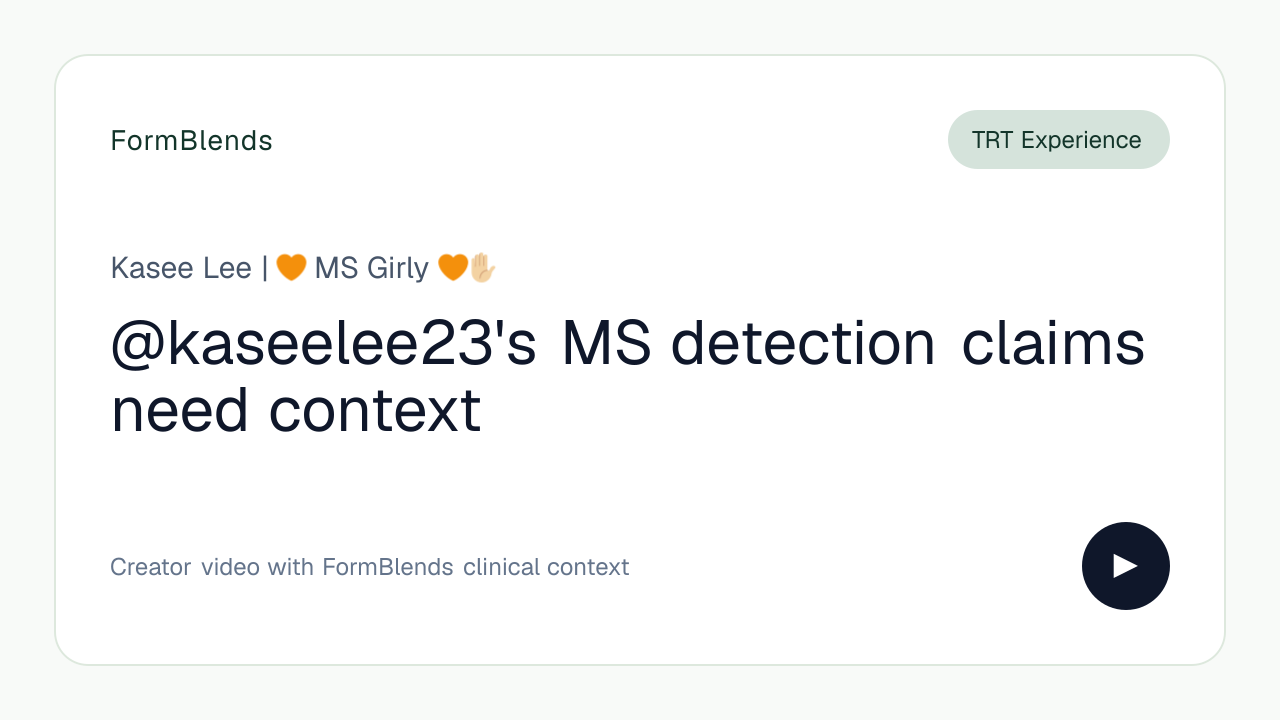 @kaseelee23's MS detection claims need context