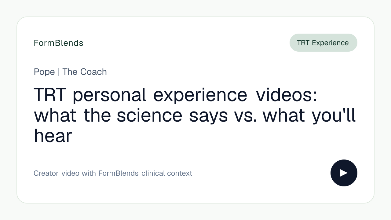 TRT personal experience videos: what the science says vs. what you'll hear