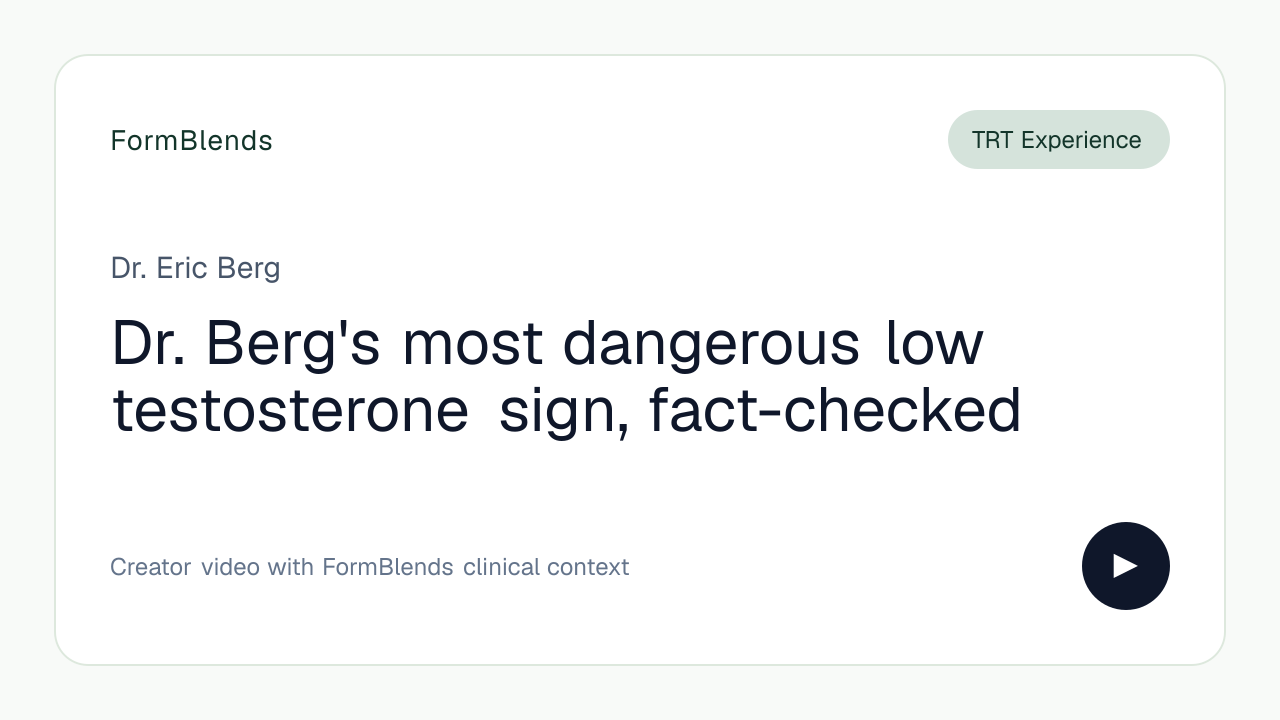 Dr. Berg's most dangerous low testosterone sign, fact-checked